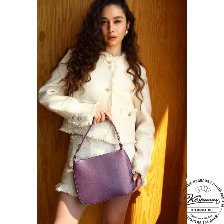  Кожаная женская сумка "Каролина" (темная сирень)